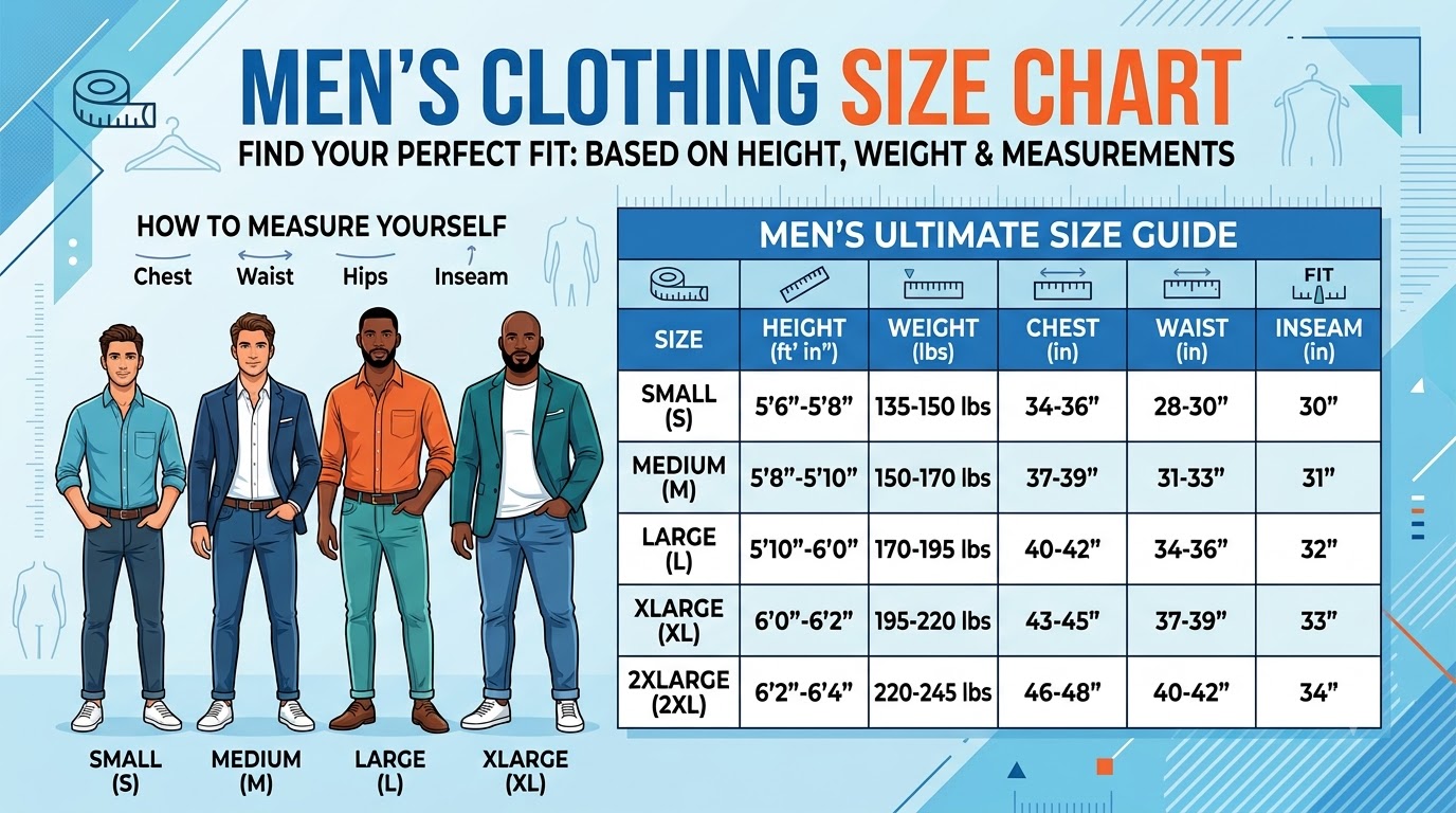 bảng size quần áo nam - các bước thực hiện chi tiết bảng size quần áo nam - các bước thực hiện chi tiết
