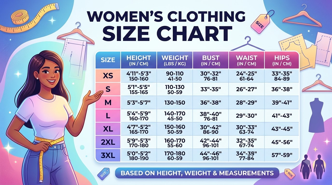 bảng size quần áo nữ - tổng quan và chuẩn bị bảng size quần áo nữ - tổng quan và chuẩn bị