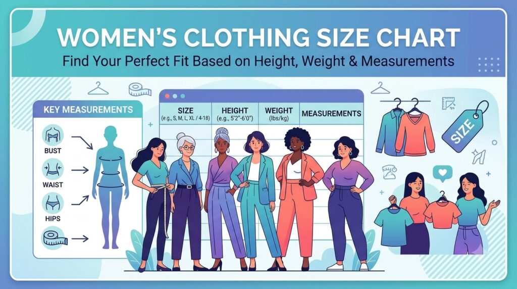 Bảng size quần áo nữ theo chiều cao, cân nặng và số đo 1 bảng size quần áo nữ - các bước thực hiện chi tiết