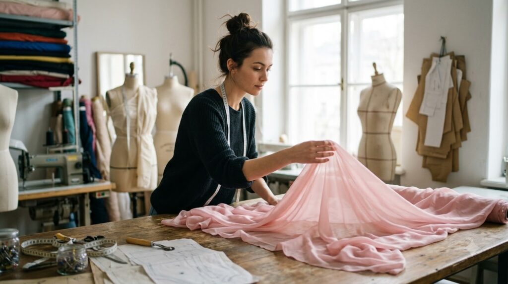 Vải chiffon là gì? Đặc điểm, ưu nhược điểm và ứng dụng 1 Các mẫu chiffon có thành phần sợi và độ xuyên sáng khác nhau