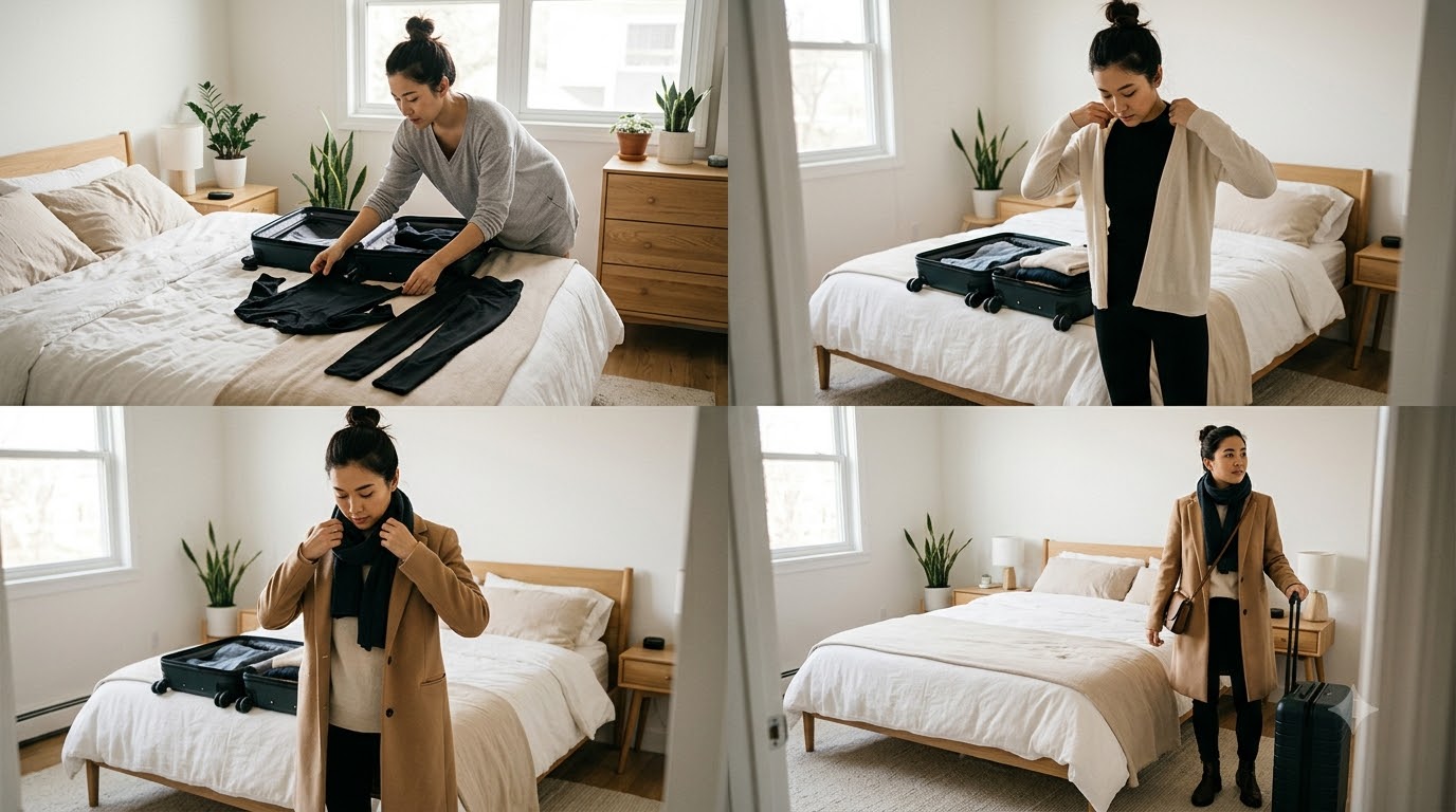 Cách mặc nhiều lớp khi đi du lịch mùa đông Phối đồ đi du lịch mùa đông với lớp áo thoát ẩm, lớp giữ nhiệt và áo khoác chắn gió