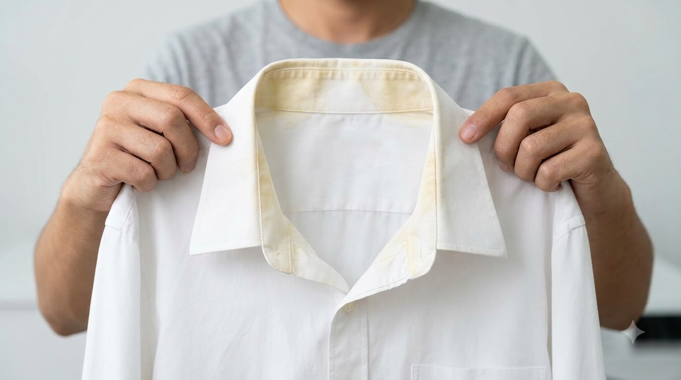Giải pháp chuyên dụng cho cách tẩy vết mồ hôi trên cổ áo lâu ngày Giải pháp chuyên dụng cho cách tẩy vết mồ hôi trên cổ áo lâu ngày