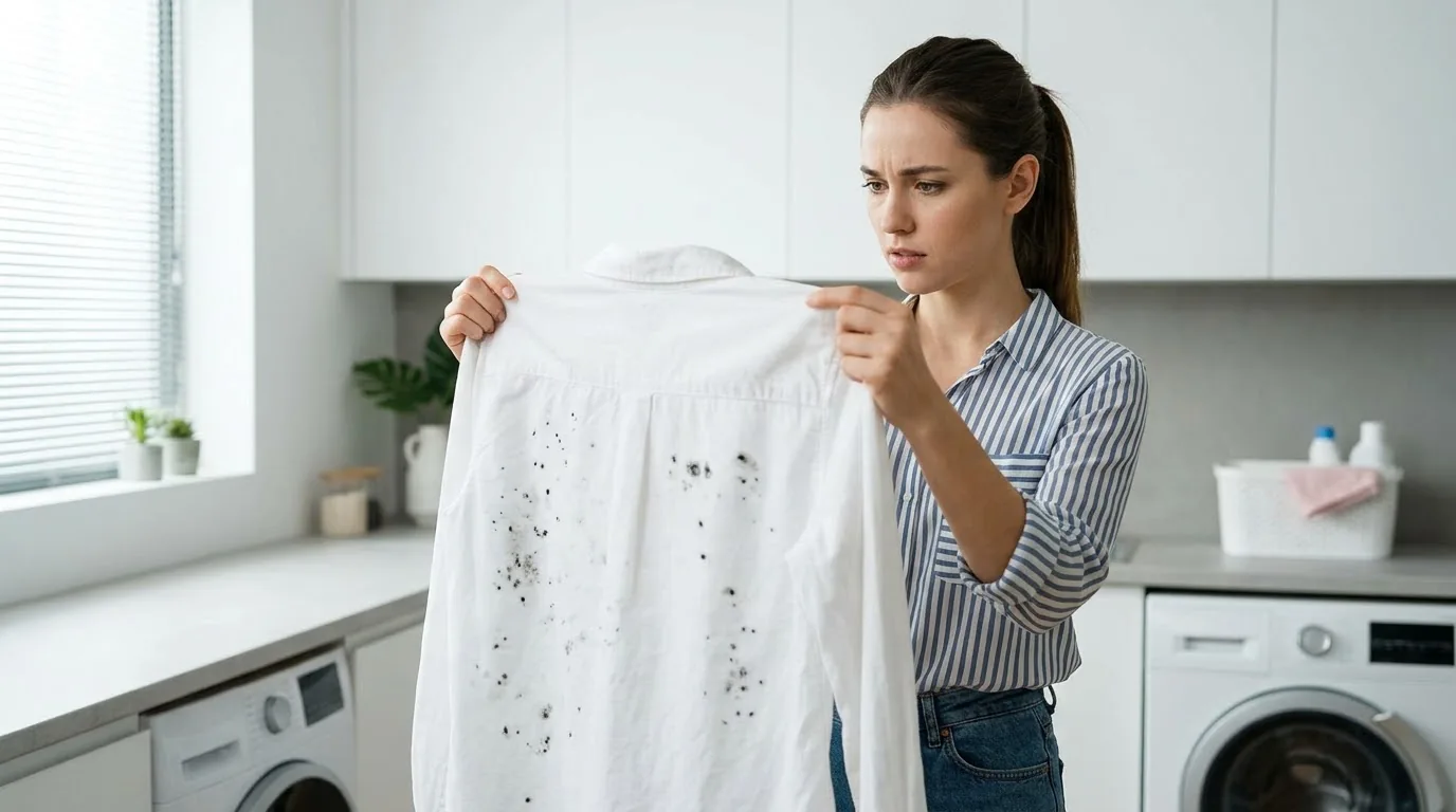 Kiểm tra ký hiệu tem mác giặt là trước khi tẩy mốc Hướng dẫn cách tẩy vết mốc đen trên quần áo thông qua việc kiểm tra tem nhãn vải