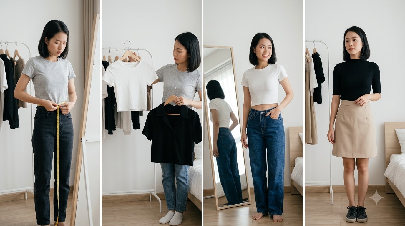 Cách chọn size áo theo loại áo và số đo Bảng size áo nữ với các số đo chiều cao, cân nặng và vòng ngực
